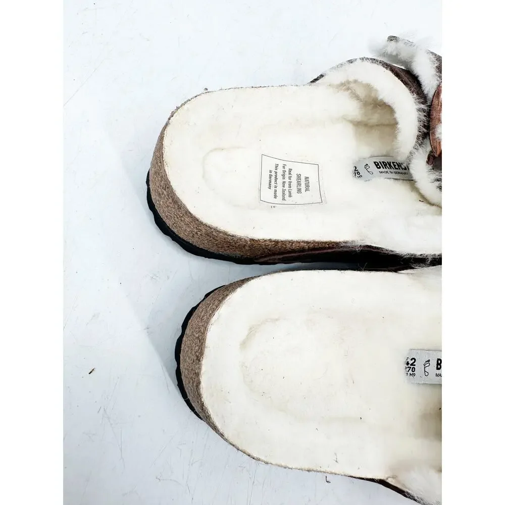 Birkenstock Arizona‎ Shearling Sandal Habana Waxy Leather Oiled EU 42 US 9-95
